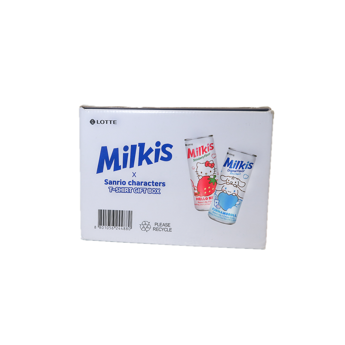 Milkis x Sanrio characters can and  eco-bag gift box image