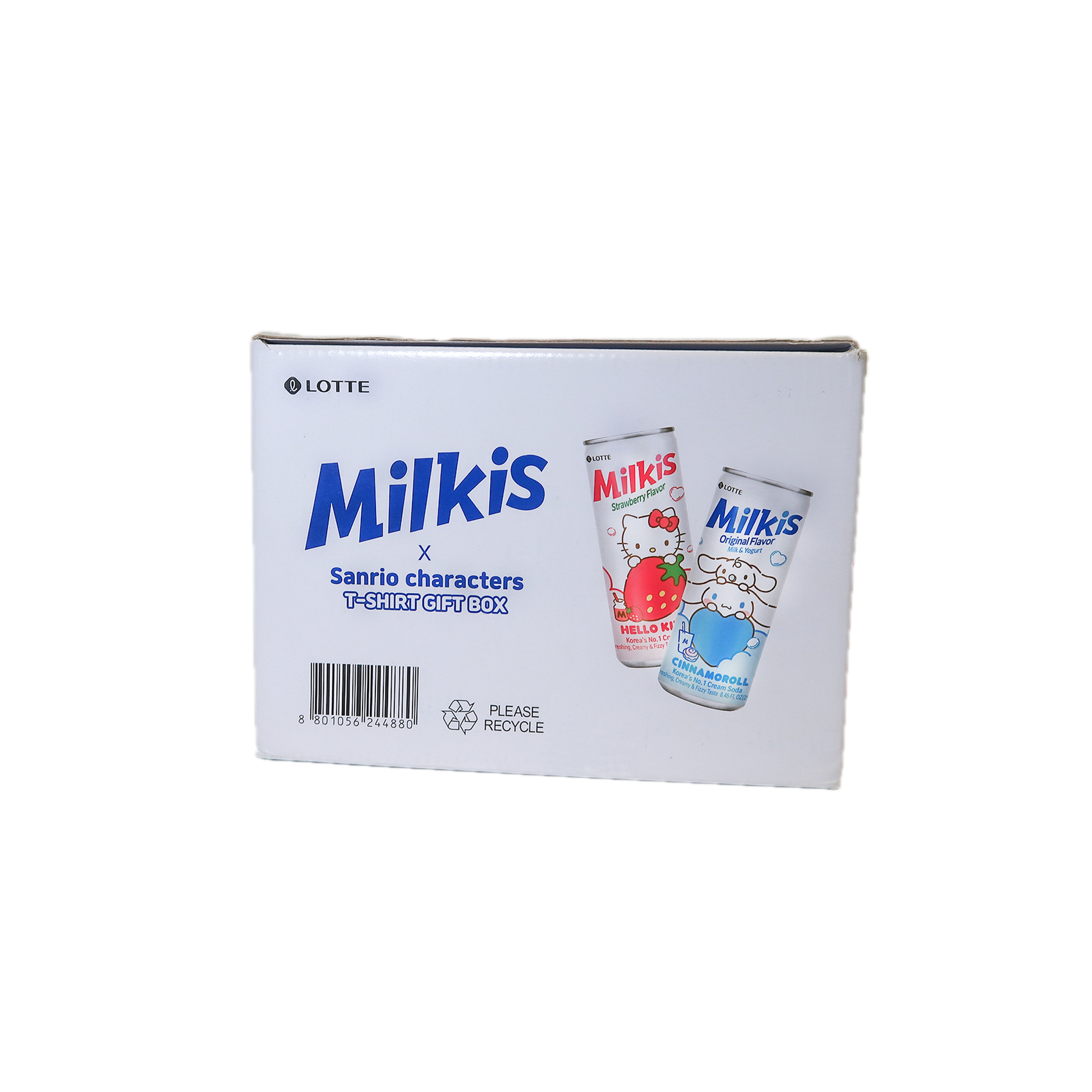 Milkis x Sanrio characters can and  eco-bag gift box image